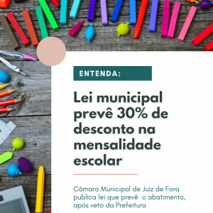 Entenda: lei municipal de Juiz de Fora impõe desconto nas mensalidades escolares.